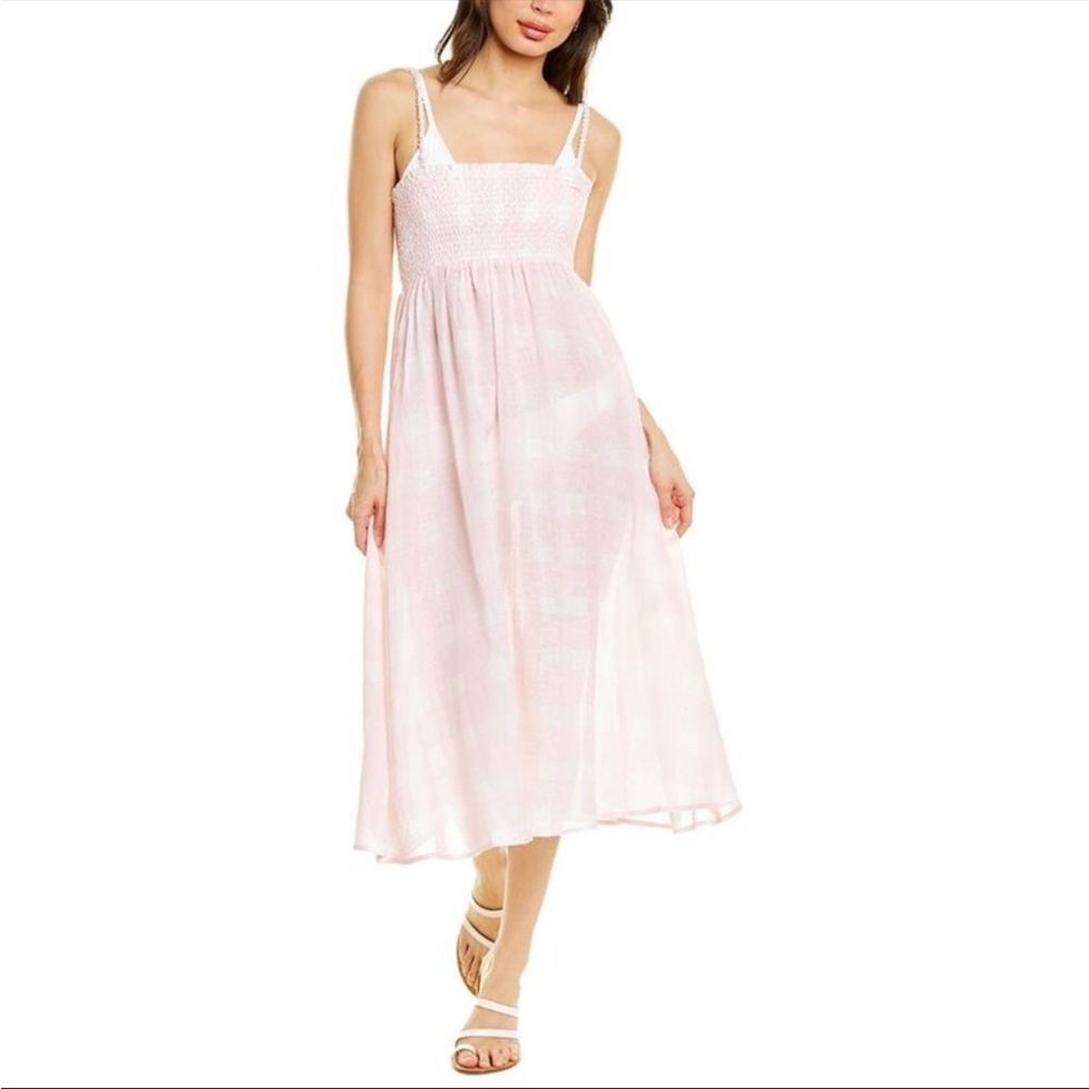 Solid & Striped Cloud Pink Printed Linen Gauze The Willow Skirt Dress Medium